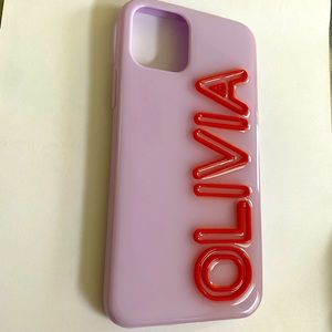 Lavender and Orange Bauble Bar Phone Case for iPhone 11 Pro - raised letters